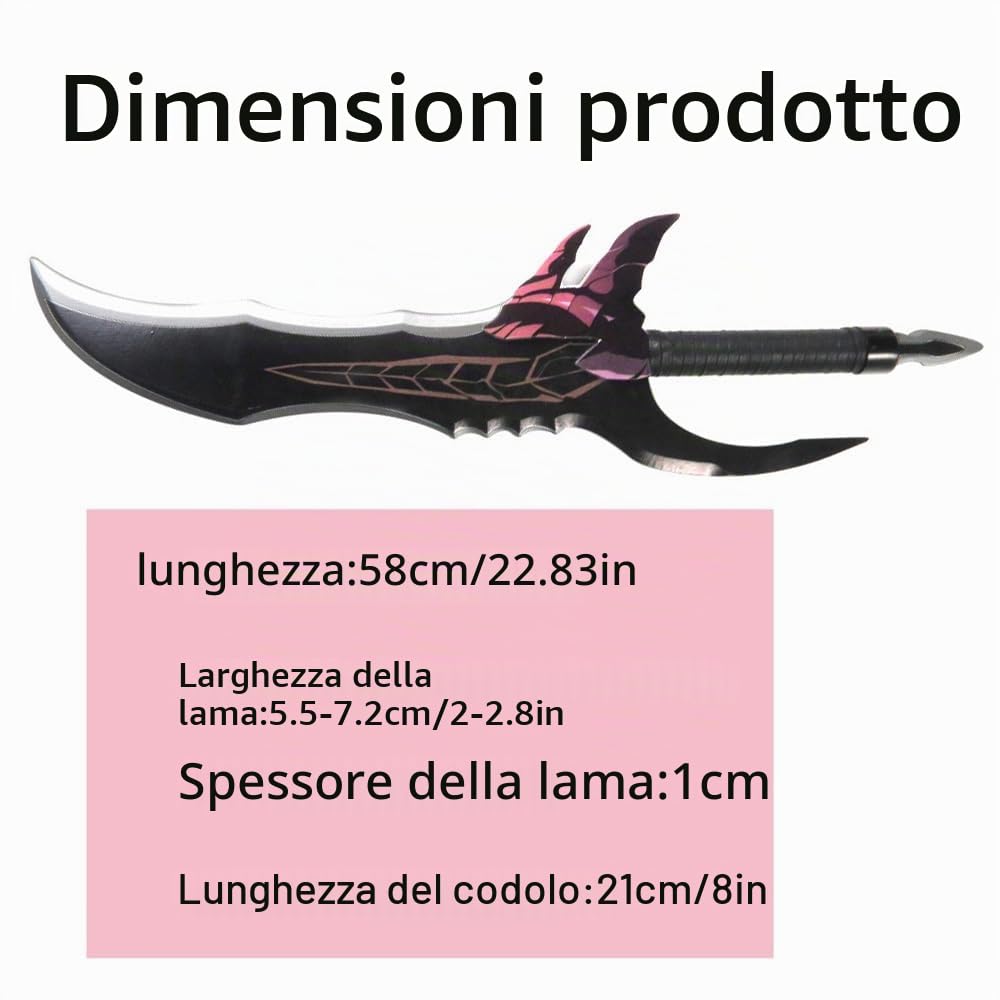 Zhongkaihua Sung Jin Woo Spada Pugnale Anime Puntelli Canta Jin Woo Cosplay Spade Display Forniture Ornamenti da collezione 45/52/58 cm Bambù