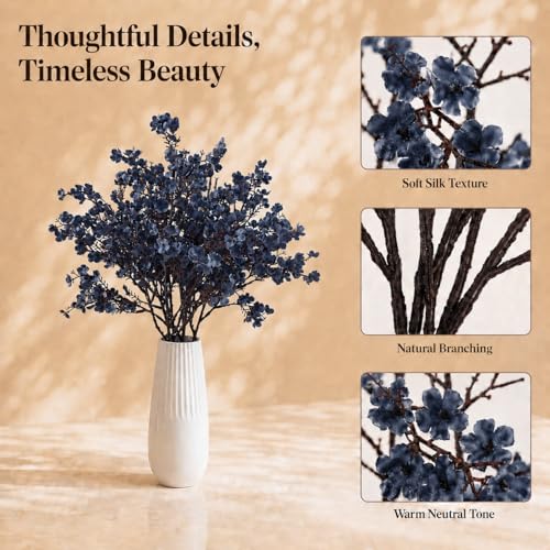 Image of Mandy's 6 Bundles Artificial Dusty Blue Baby's Breath Flowers