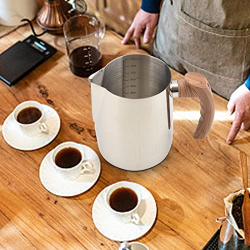Taza para espumar leche sin goteos jarra de acero inoxidable para cremas perfectas 7
