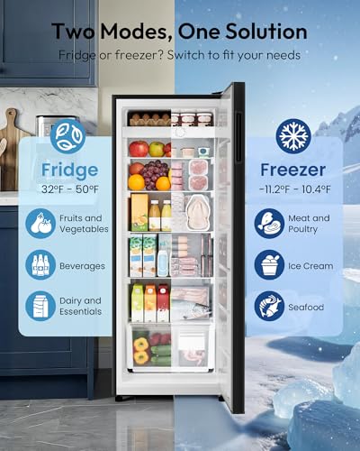 Image of 7 Cu Ft Upright Freezer, Convertible Freezer Refrigerator