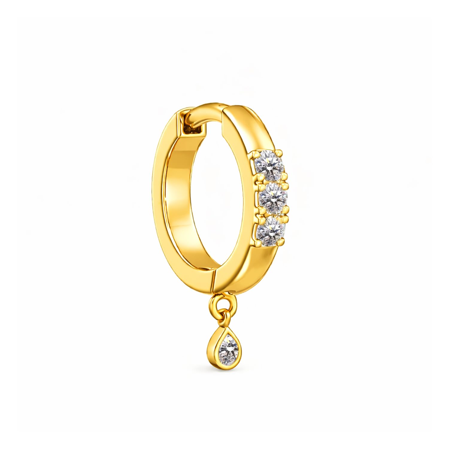 vama FASHIONS Gold Plated White Stone Nose Ring Drop Nath Piercing Round Nosering Hoop Hole Pierced Type Nosepin for Women-picture-31