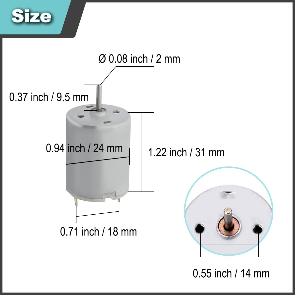 JYUDAUFU 4 Pcs 280 Micro Motor DC 3-12 V 42 mm × 24 mm Mini Motor with Bracket, Spring Terminal Wire - Image 2