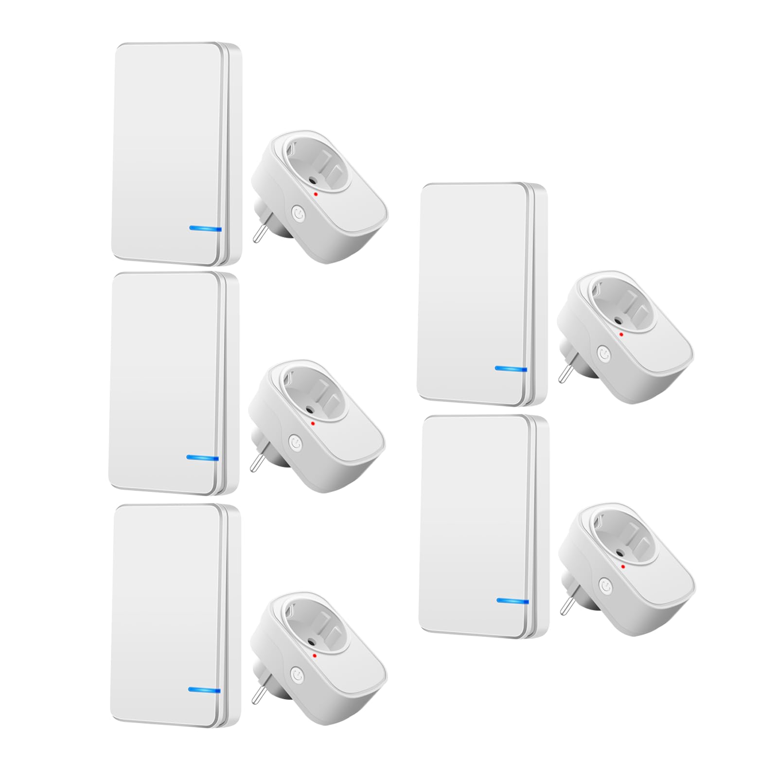 Funksteckdosen mit Fernbedienung,NineLeaf 5 Pack Steckdose mit Fernbedienung，15A/1500W Fernbedienbare Steckdose für Haushaltsgeräte & Weihnachtsdekoration 100m Reichweite, weiß
