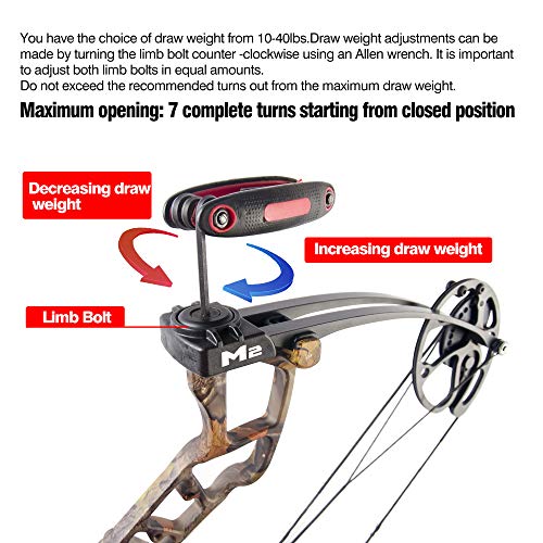 Compound Bow Set Beginners,Junior&kids Bow 17\"-27\" Draw Length,10-40Lbs Adjustable,290fps IBO,Axle To Axle 25\", Limbs Made In USA,Bow Only 2.54lbs, Ship from USA (Arrives 3-5 Days) (FOREST CAMO)