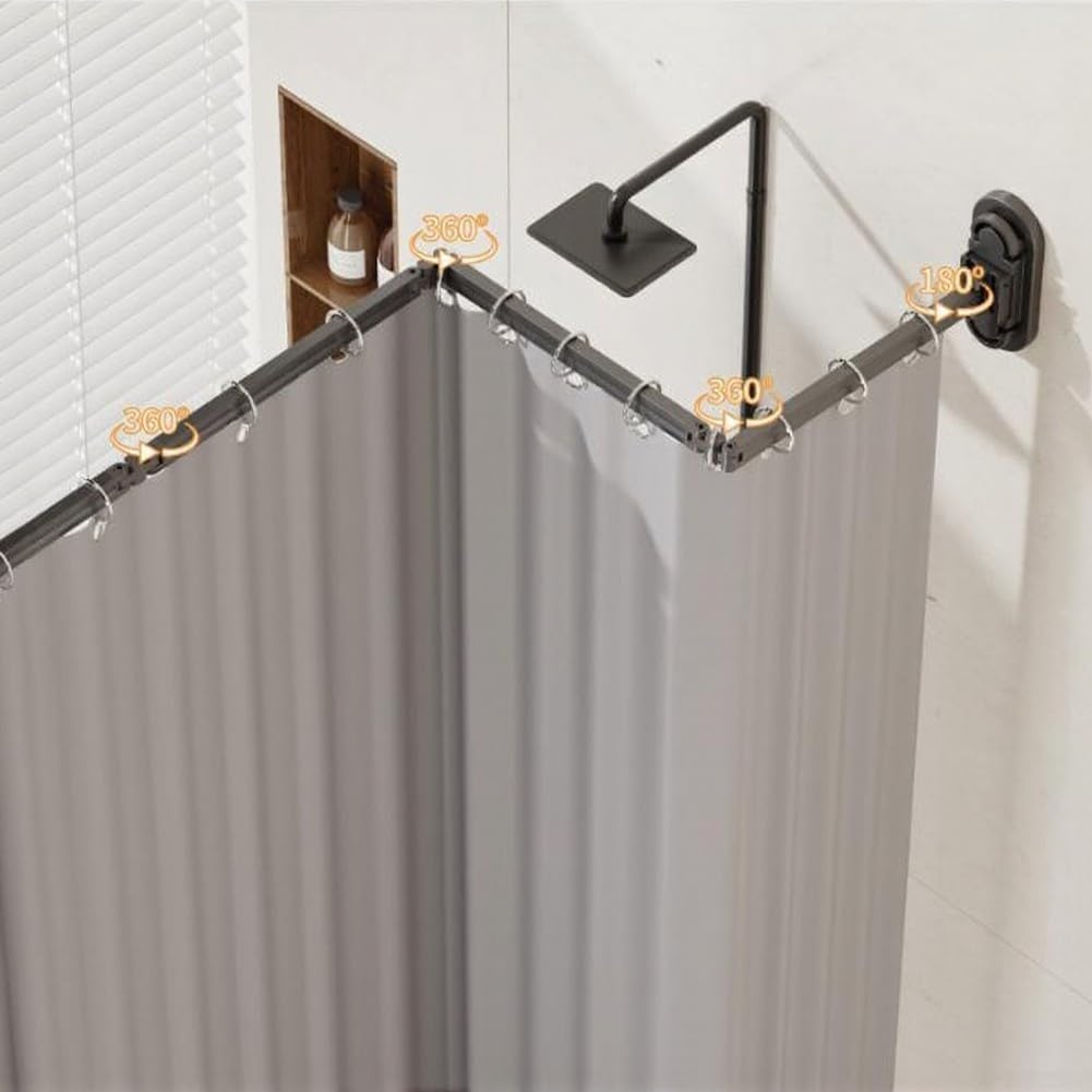 Barre de Rideau de Douche Extensible Gain de Place(Gray)