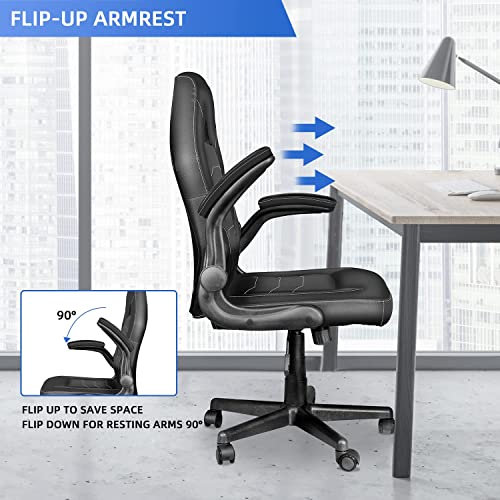 Toszn Dt550 Video Game Chairs, Gamer Chair For Adults, Computer Gaming Chair 330Lb Capacity, Gaming Chairs For Teens, Racing Style Gaming Office Chair With Flip-Up Arms And Lumbar Support, Black #TOP5