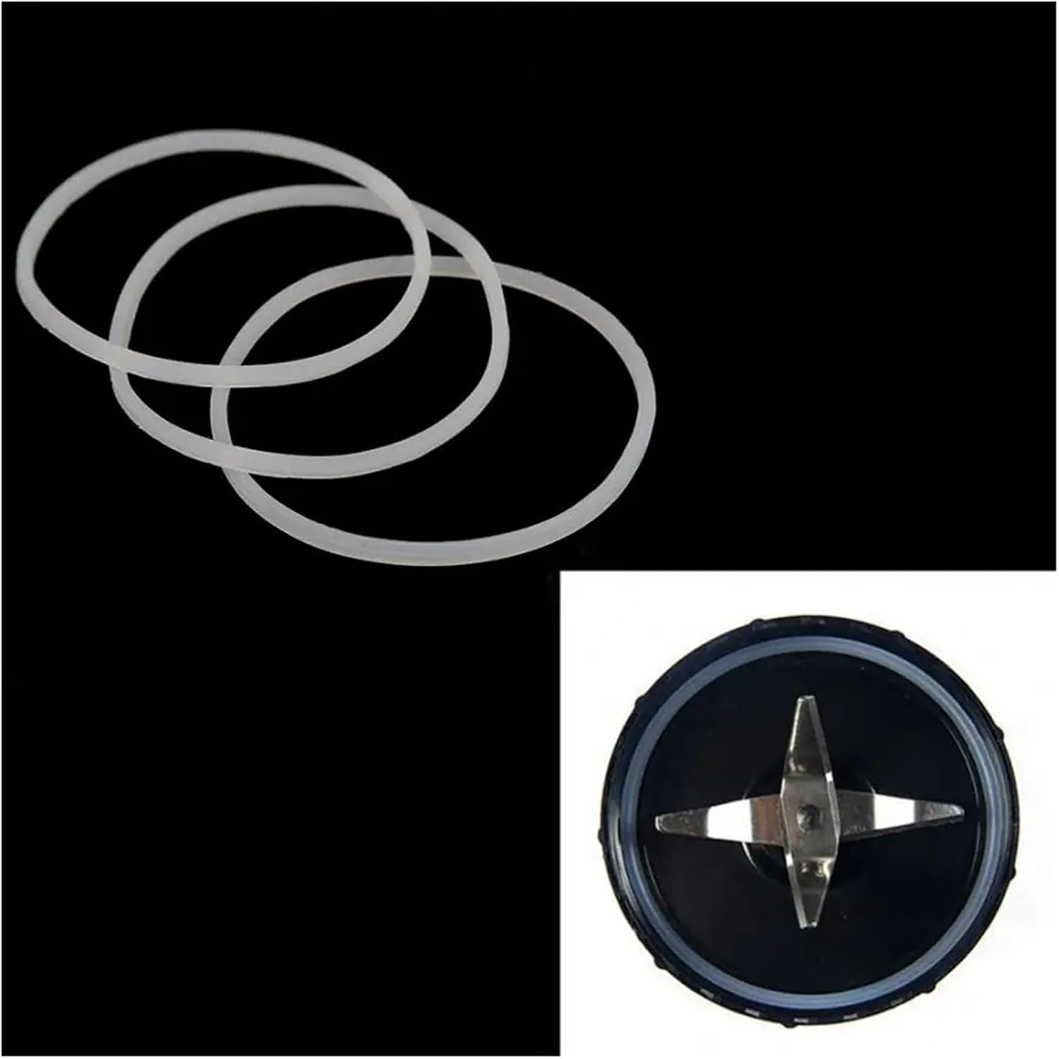 3Pcs Juicer Seal Rings Replacement Gaskets Rubber Sealing ，Compatible for Flat Blade Kitchen Mixer Blender Parts