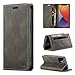 Produktbild uslion Hülle für iPhone12 Mini RFID SchutzHandyhülle Kartenfach Geld Slot Ständer Flip Case Magnetisch Klapphülle Lederhülle Schutzhülle für iPhone 12 Mini - Kaffee Braun