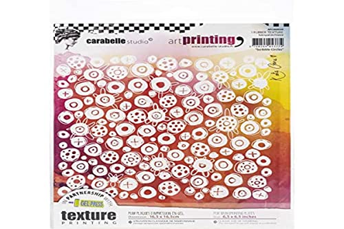 Carabelle Studio Art Printing Gummistempel Viereck, Kreise Kritzeln, für Monoprinting mit Gelplatten Cover