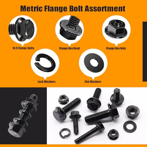 Image of weideer 3160PCS Metric Flange Bolt Assortment,Metric Screw Assortment,12.9 Alloy Hex Socket Head&10.9 Alloy Hex Button Head&10.9 Flange Hex Nuts and Bolts,M2 M3 M4 M5 (4-30mm) M6x1.0 M8x1.25 M10x1.5