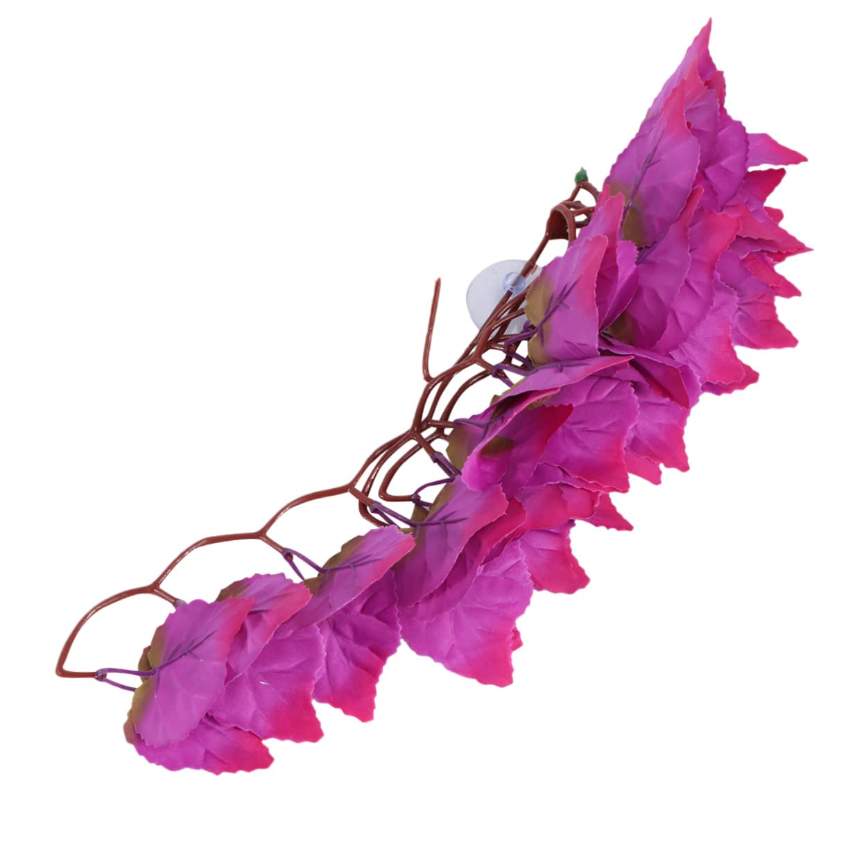 Artificial Plastic Leaf Vine Creeper Vine Rosy Red Simulation Rattan for Pet Terrarium Cage and Balcony Ornament