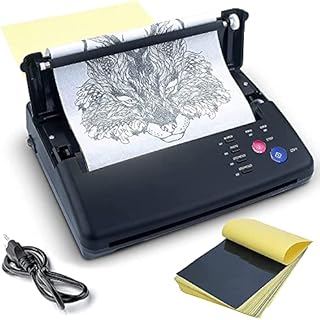 Sacnahe Tattoo Transfer Stencil Machine Copier Printer Thermal Tattoo Kit Copier Printer With 20pcs Free Tattoo Stencil Transfer Paper Black (2022 Update Version)