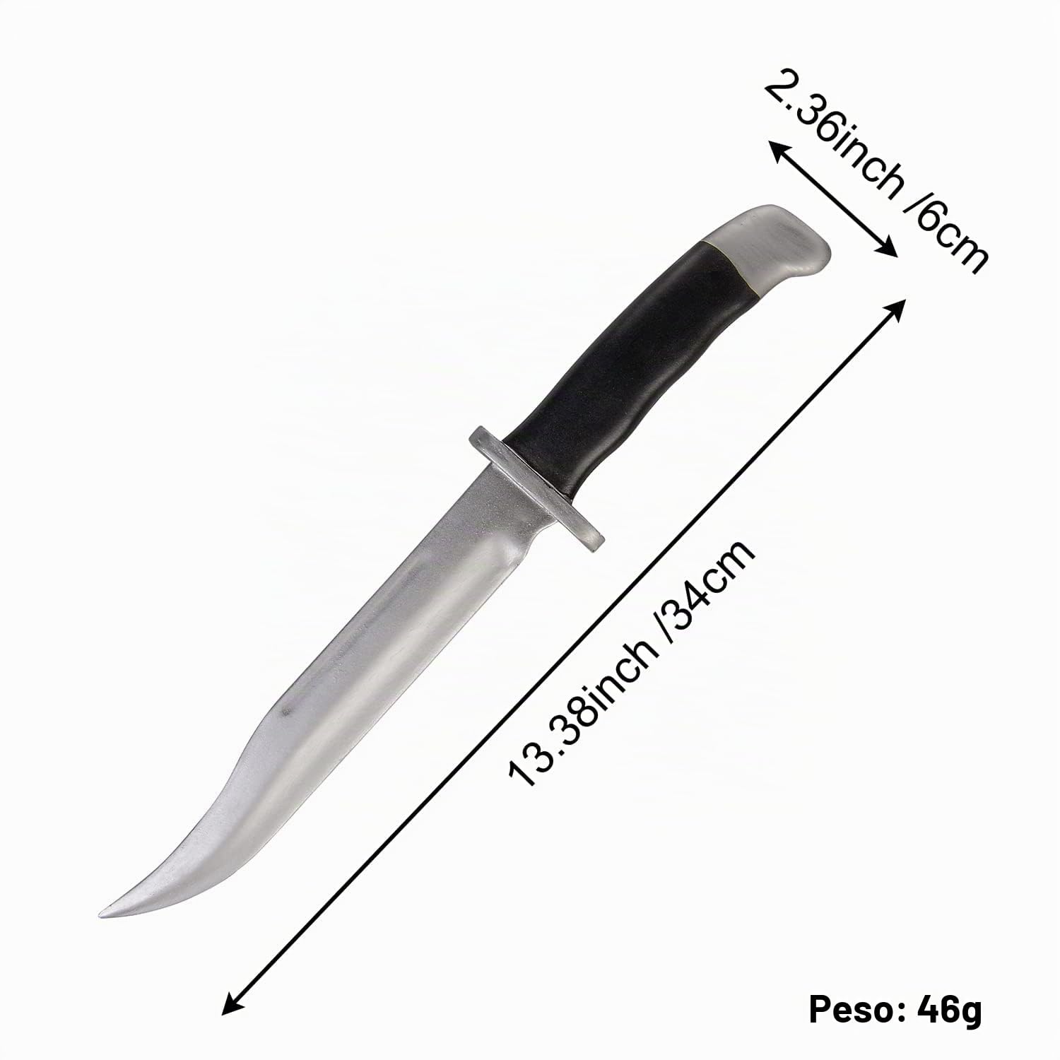 Cuchillo falso de entrenamiento de goma de espuma de 13.5" para Halloween y artes marciales