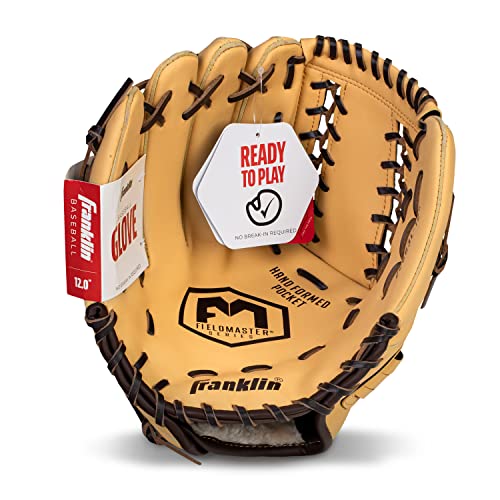 image for Franklin Sports Baseball + Softball Glove - Field Master Baseball + So