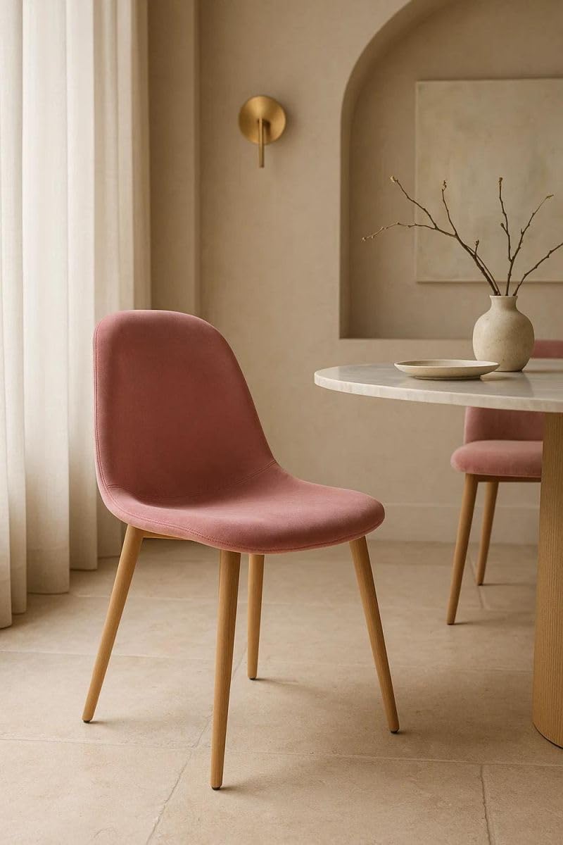 Regalos Miguel - Sillas Comedor - Silla Teok Terciopelo - Rosa
