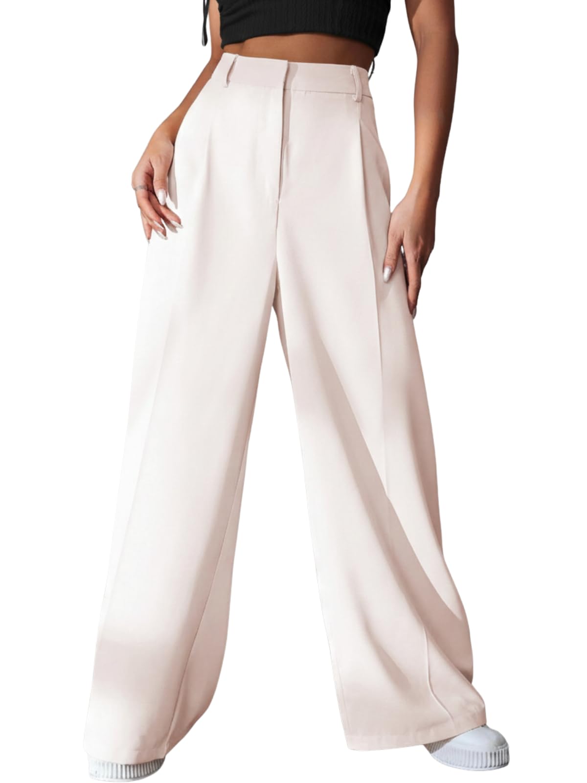 Women High Rise High Waist Trousers Flared Korean Style Formal Pants| Elegant Workwear for Office, College & Events (Combo Pack of 2)