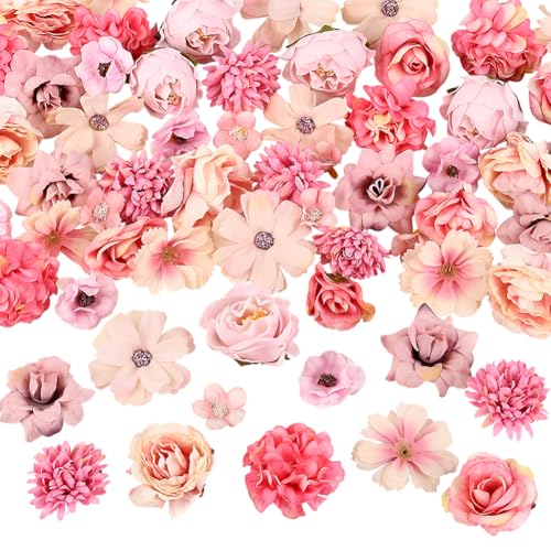 60 mini capolini:la confezione include 60 capolini di fiori artificiali, colori vivaci e carini, vivido, come fiori veri, qu tà sufficienti possono soddisfare le tue diverse esigenze e condividerle con gli amici