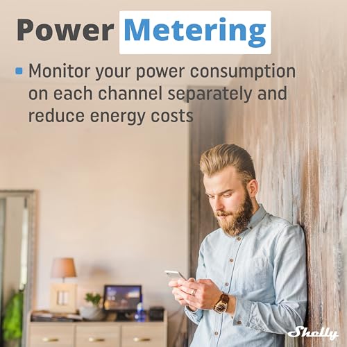 Shelly 2PM Gen3, Interruttore intelligente per tapparelle, Misurazione della potenza, 2 canali 16A, Wi-Fi Bluetooth, Controllo di tende/tapparelle motorizzate, Alexa/Google Home, iOS/Android (2 pezzi) - Immagine 4