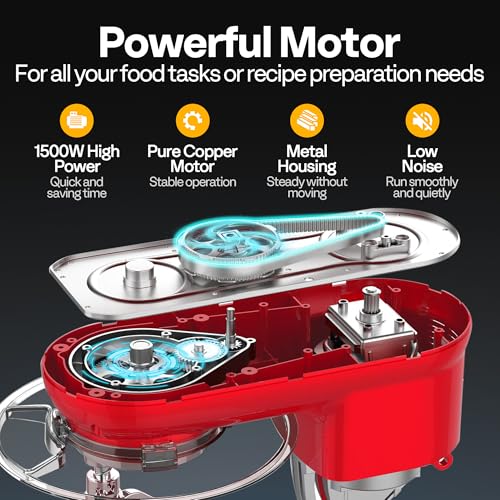 VIVOHOME 1500W Stand Mixer 5.7L Tilt-Head Kitchen 10 Speed Electric Food Mixer Make Bread with Beater, Dough Hook and Egg Separator - Image 6