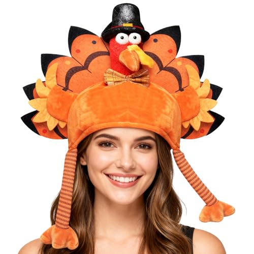 Kinyazre Thanksgiving Turkey Hat for Women Men Turkey Trot Hat for Thanksgiving Party