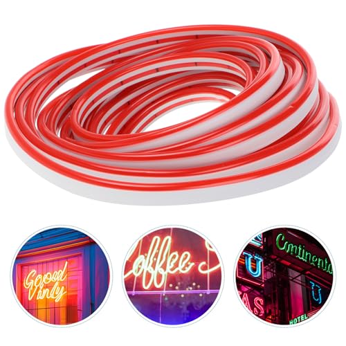 Tira de luz LED roja de neón flexible 12V 5 metros miniatura 7
