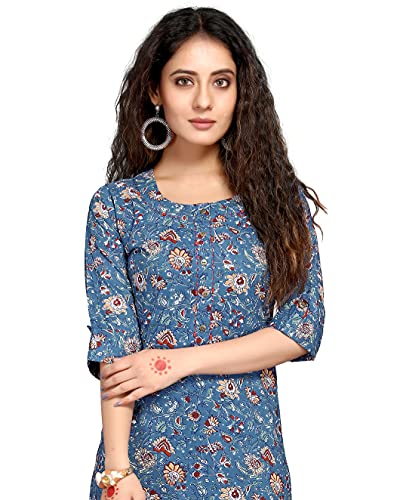 Image of Rajnandini Women's Cotton Straight Fit Straight Kurti
