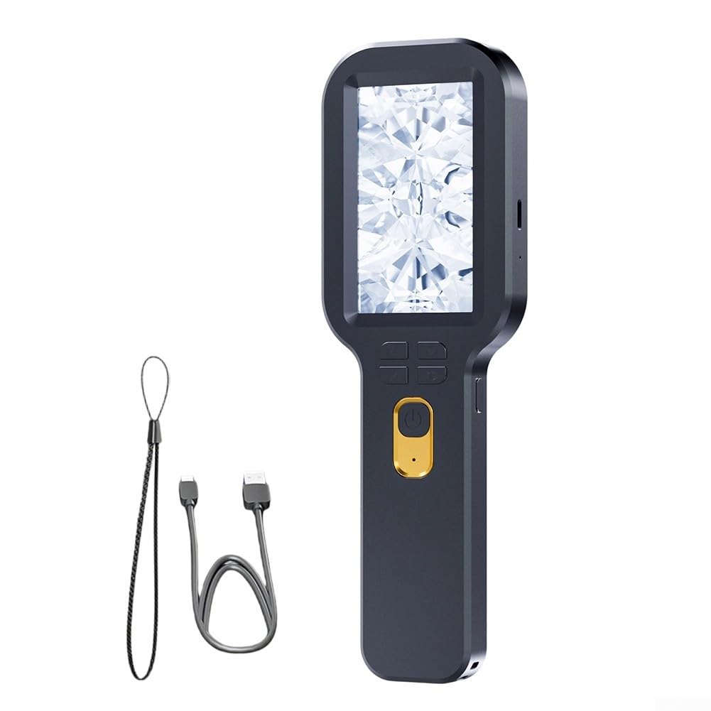Microscopio portatile 4K HD Videoregistratore Wireless Connessione WiFi per progetti scientifici per bambini e giocattoli STEM (nero)