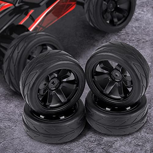 Plplaaoo 4Pcs Rc Tires, Off-Road Vehicle Wheel Rims Rc Crawler Tyre Rubber Tire Wheels For Rc 1:10 Car Part, Rc Car Accessories(6 Holes) #TOP3