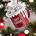 The Bridge Collection Hot Cocoa Cup with Marshmallows Ornament - Red Cup of Hot Chocolate Food & Dessert Themed Christmas Ornament