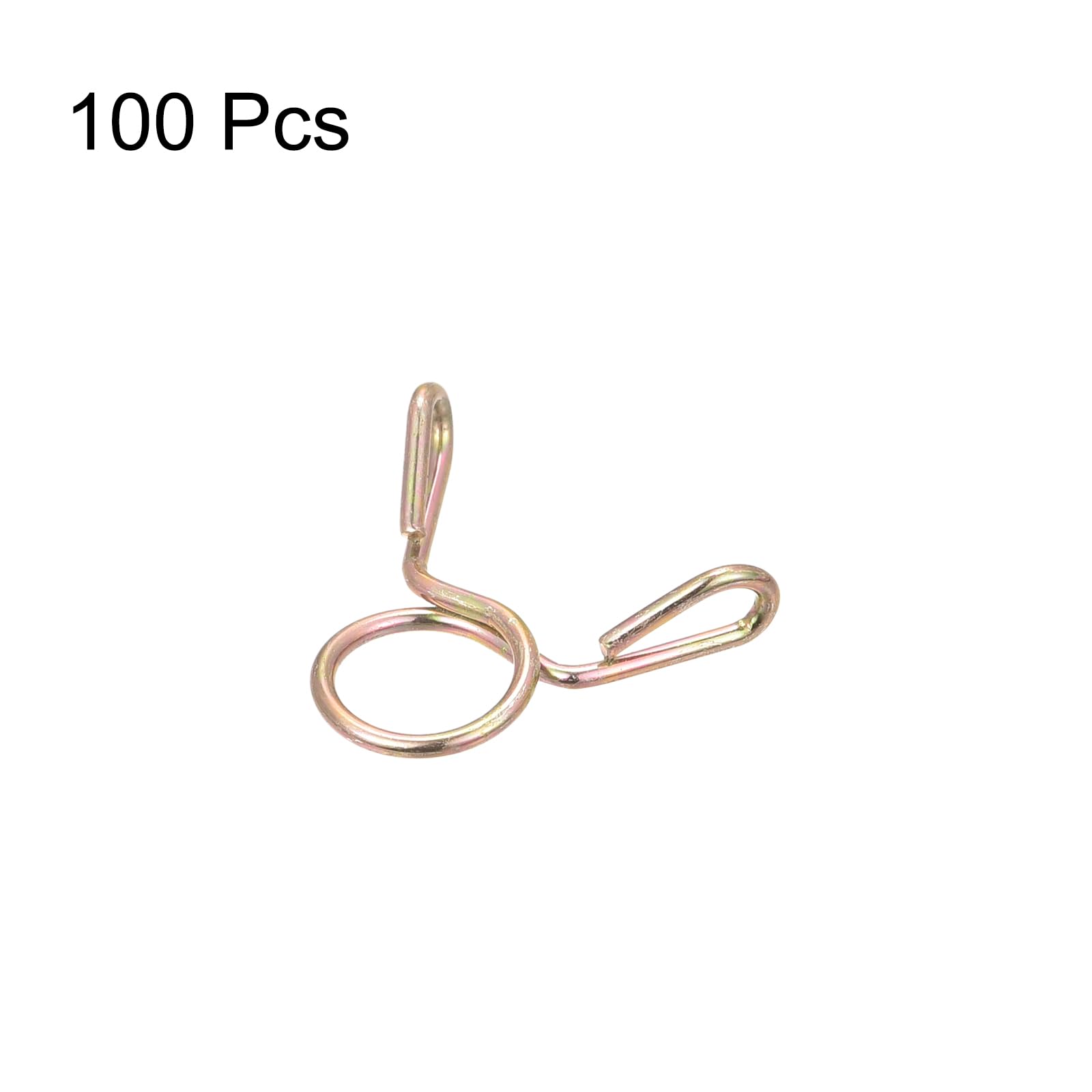 Sourcing Map Collier Serrage Carburant Ligne Tuyau Clip, 100pcs 5mm ID Apte 3.5-4mm Tuyau 65Mn Acier Unique Fil Tubes Ressort Pinces Pour Air Tuyaux