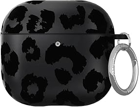 VELVET CAVIAR Compatible with AirPods 4 Case with Keychain - Cute Protective Hard AirPod 4th Generation Cases for Women - Black Leopard