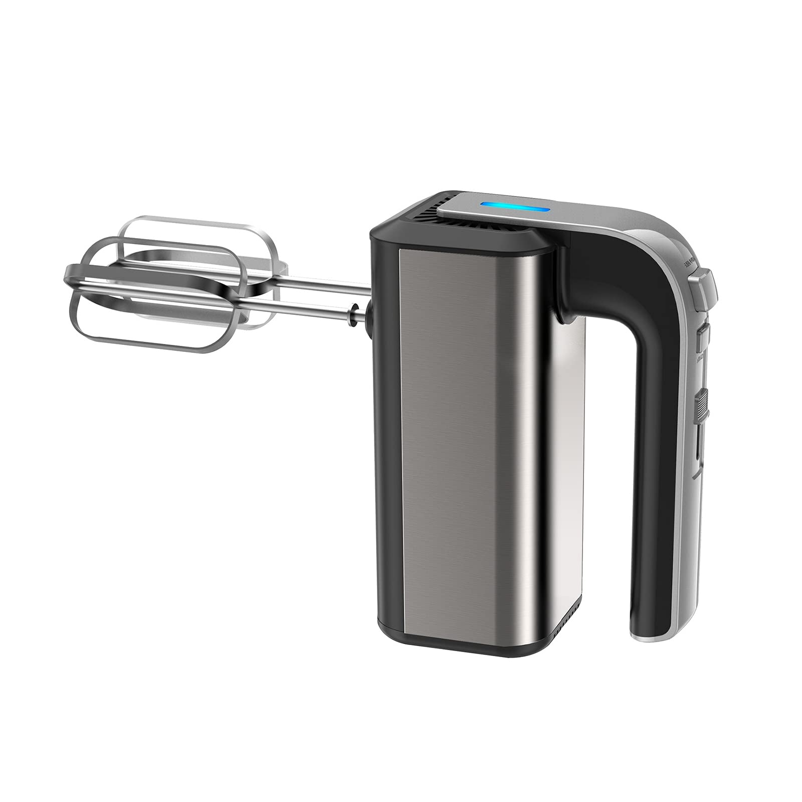 Frusta elettrica per frullatore a immersione, frusta ad alta potenza da 500 W con 2 fruste in acciaio inossidabile, 2 ganci per impastare, frullatore da cucina a 5 velocità Montalatte elettrico