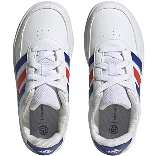 adidas Unisex-Child Breaknet, White/Lucid Blue/Bright Red, 12.5K2