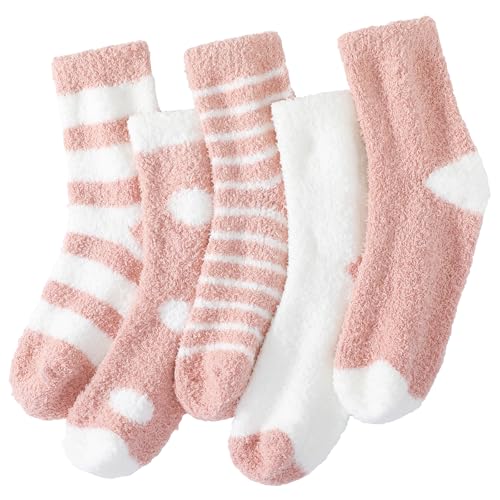 Loiyadn Fuzzy Socks for Women - Womens Fuzzy Sock Fluffy Cozy Warm Sock for Women Soft Comfy Sleeping Slipper Socks