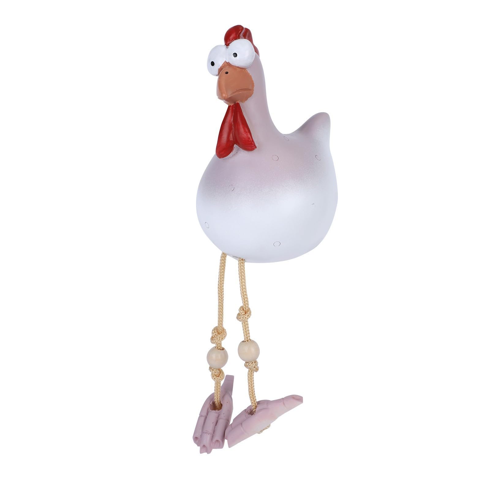 Romeeton Resin Chicken Sculpture,Resin Rooster Ornaments Funny Chicken Decor Ceramic Garden Statues Art Outdoor Yard Decorative Garden Stakes for Home Outside Courtyard Farmhouse Patio Yard (White)