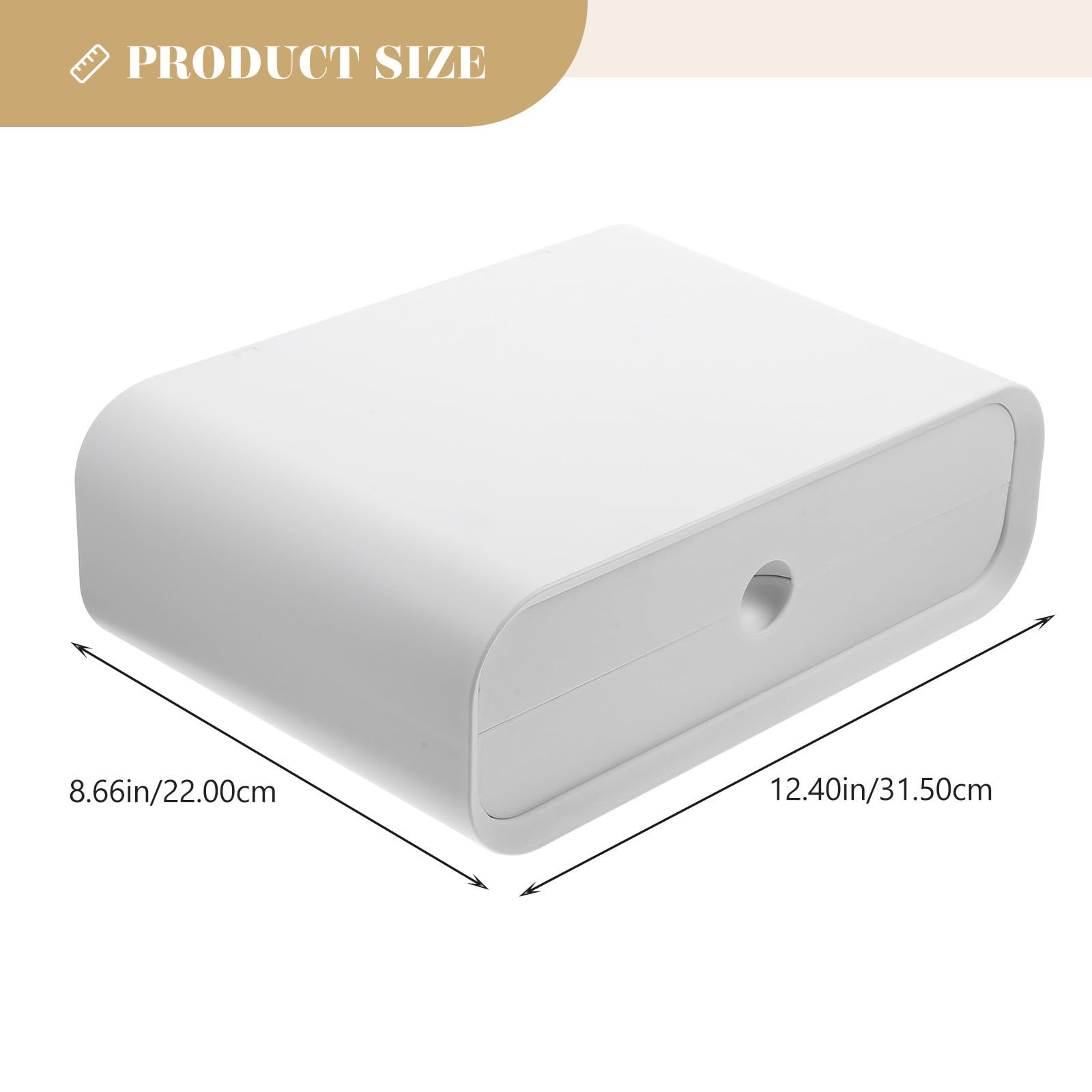 Beaupretty Soporte Elevador para Monitor con Cajón Plástico Blanco, y Soporte Elevador para Computadora de Escritorio, para Escritorio y Estudio