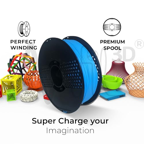 Image of NFIL3D 1KG Net Turbo Finish PLA+ Electric Blue 3D Printer Filament | Filaments for 3D Printer| 1.75mm| Accuracy + /- 0.015mm | 1000g 3D Filament, 250g Spool, 350g Packaging Weight (Total Weight 1.6KG)