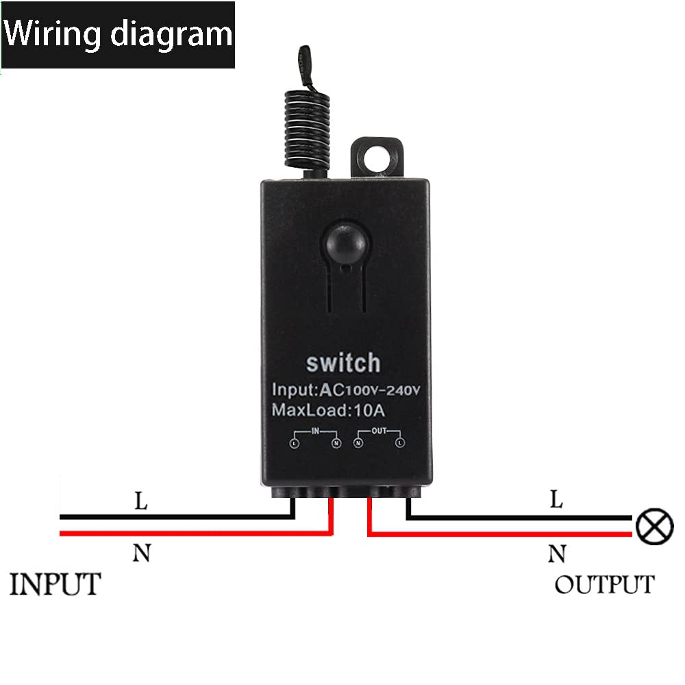 Mini interrupteur sans fil 110 V avec télécommande, AC220/230V/240V 10 A, pour porte de garage, moteur, store