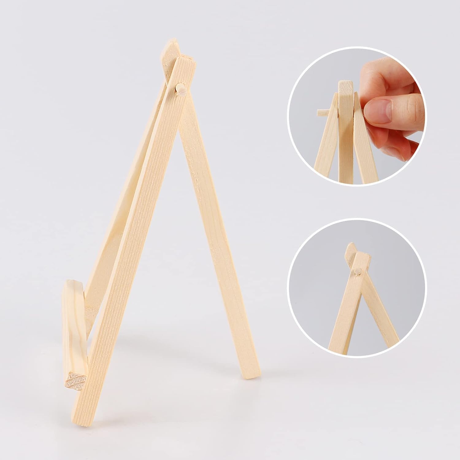 doesnotapply 24 Pcs Mini Easels Adjustable Mini Wooden Artist Triangle