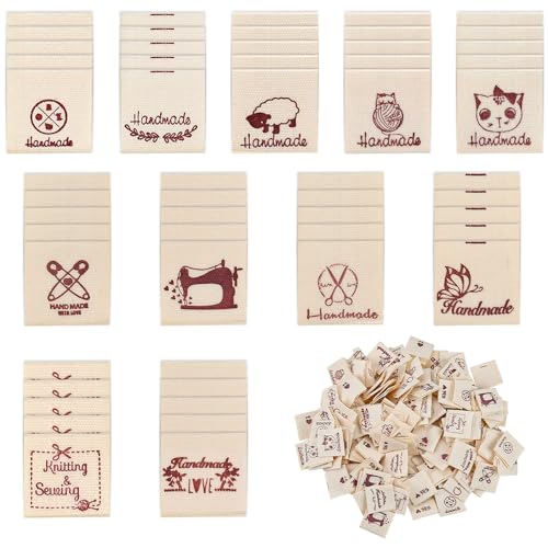 MININUSI 220pcs Etiquetas Para Ropa Personalizadas para Coser Etiquetas Ropa Coser Hecho a Mano etiquetas algodón logotipo personalizado Etiquetas Textiles Etiquetas de Tela para Costura Manualidades