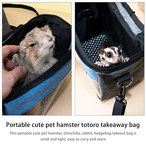 POPETPOP Hamster Carrier Bag Small Animal Bonding Soft Pouch Portable Travel Bag with Adjustable Strap and Breathable Mesh for Squirrel Mice Sugar Glider - Image 3
