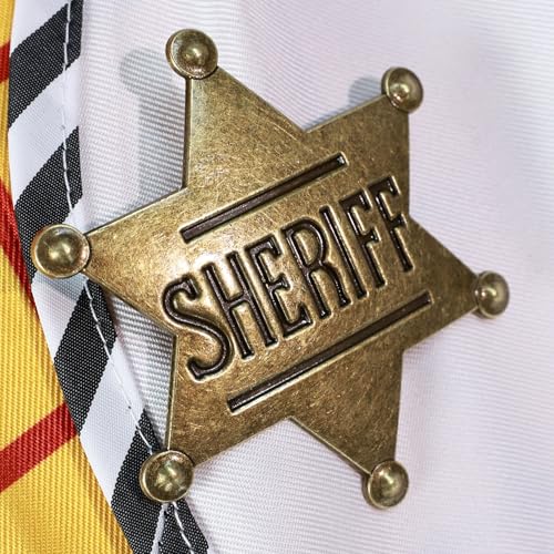 Image of Sheriff Police Badge Pin - RE Police & Cowboy Honor Stars Accessories - Cosplay Costume Gift for Women Men