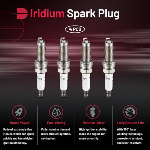 Image of BDFHYK Set of 4 Iridium Spark Plug Compatible with Honda Accord, CR-V, Civic, Odyssey, Pilot 2008-2016;Compatible with Ram 1500 2013-2016 3.6L Replacement for 3461