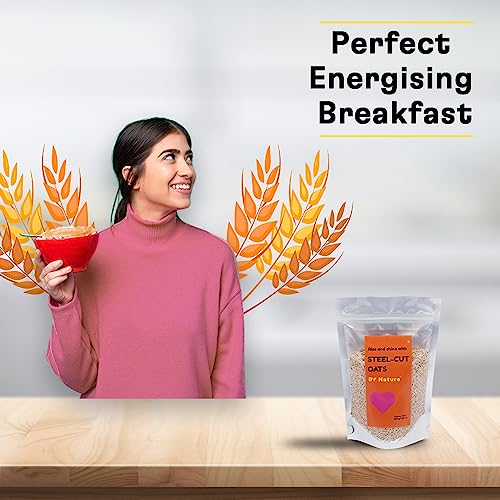 Image of By Nature Steel Cut Oats 200g | 100% Natural Whole Grain | High-Fiber | Healthy breakfast | Protein Rich | Healthy & Delicious | Efficient on reducing Weight & Cholestrol | High Protein Oats