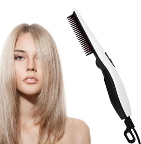 Lonsy Alisador de Cabello y Barba para Hombres, Peine estilizador de Doble Uso, Cepillo de Calentamiento rápido, Herramienta eléctrica Pro Lonsy Alisador de Cabello y Barba para Hombres, Peine estilizador de Doble Uso, Cepillo de Calentamiento rápido, Herramienta eléctrica Pro
