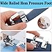 YEQIN 3 Sizes Wide Rolled Hem Pressure Foot Sewing Machine Presser Foot Hemmer Foot Set 1/2 Inch, 3/4 Inch, 1 Inch Compatible with for Brother Singer and Other Low Shank Sewing Machine