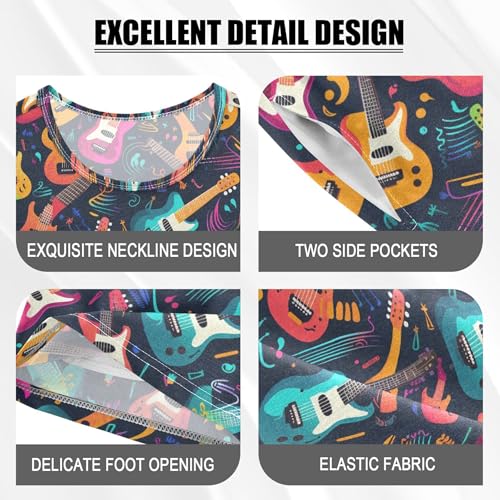 Guitar Music Pajama Set Pajamas Sleepwear Nightwear Loungewear Clothes Set B04024524