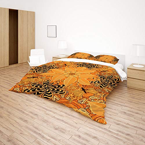 Housse de couette fleurs en polyester ultra doux avec sa taie d'oreiller - 5