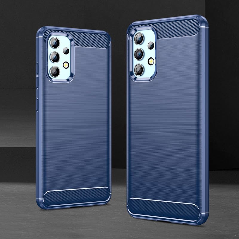 Image of Hybrid Carbon Fiber Back Case for Samsung Galaxy A32 4G (Blue)