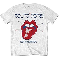 Rockoff Trade Rolling Stones Tour of The Americas T-Shirt Homme - Les Beatles, Paul McCartney, John Lennon, RIngo Starr, George Harrison